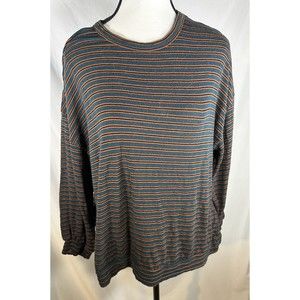 Lush Women's Size Large Open Back Sweater Knit Fall Color Stripes